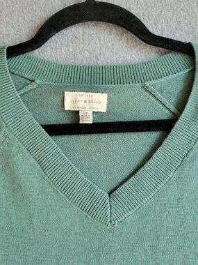 Lucky Brand Men's V-Neck Sweater in Seafoam Green Sz S